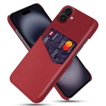 iPhone 17 KSQ Deksel med Kort Lomme   Rød