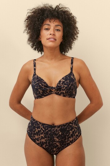 Ellos Collection Vattert bikini BH med bøyler Brun