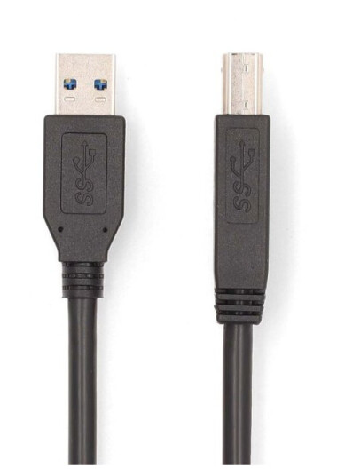 Nedis USB-kabel | USB 3.2 Gen 1 | USB-A Han | USB-B Han | 5 Gbps | Nikkel belagt | 2.00 m | Rund | PVC | Sort | Boks