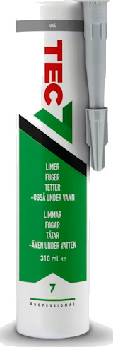 Tec7 Monteringslim Og Fugemasse Lys Grå 310ml
