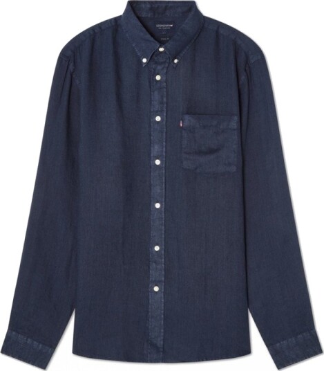 Lexington Clothing Casual Linen B.d Shirt   Navy   L
