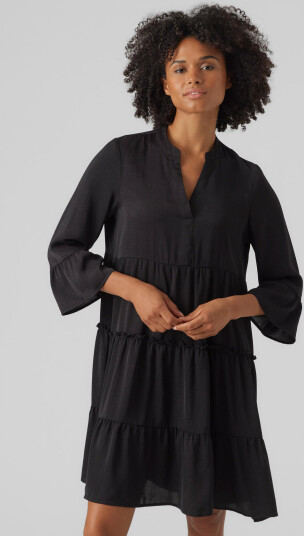Vero Moda Vmkatrine 3/4 Short Dress Wvn Ga   Black   S