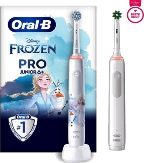 Oral-B Pro 3 3000 og Junior 6+ Frozen Elektrisk Tannbørste Familiepakke Hvit Oral-B Pro 3 3000 og Junior 6+ Frozen Elektrisk Tannbørste Familiepakke Hvit