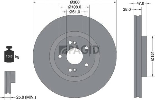 PAGID 54740NC Bremseskive PAGID 54740NC Bremseskive
