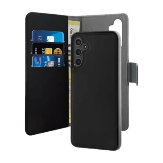 PURO SAMSUNG GALAXY A15 5G/4G ØKOLOGISK SKINN LOMMEBOK, SVART