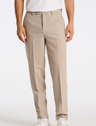 Lindbergh Flannel Wool Blend Formal Pant - Beige - XXL Lindbergh Flannel Wool Blend Formal Pant - Beige - XXL