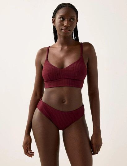 Lindex Bra Kelly Rib Burgundy XL