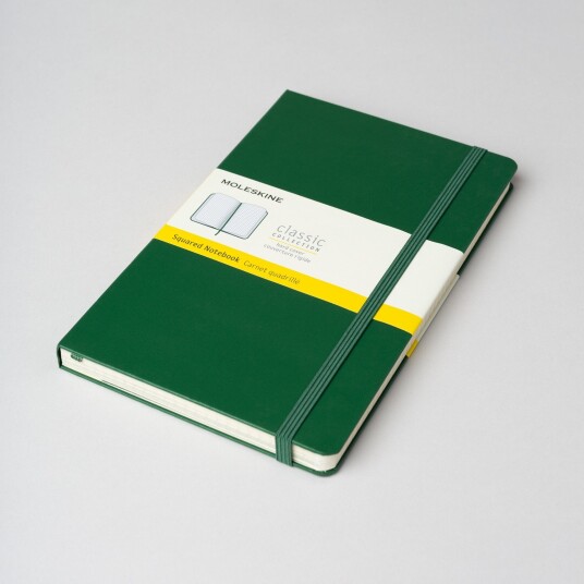 Moleskine Classic, A5 (Hardcover), Myrtle Green / Squared