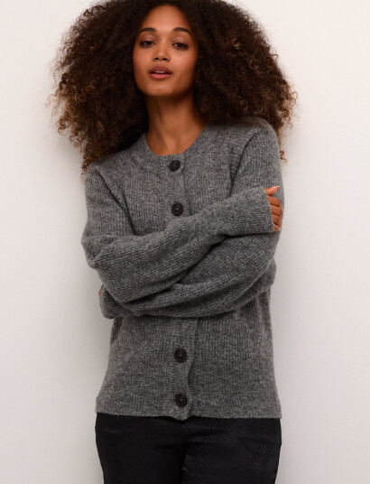 Karen By Simonsen Debbiekb Short Cardigan - Grey - XS Karen By Simonsen Debbiekb Short Cardigan - Grey - XS