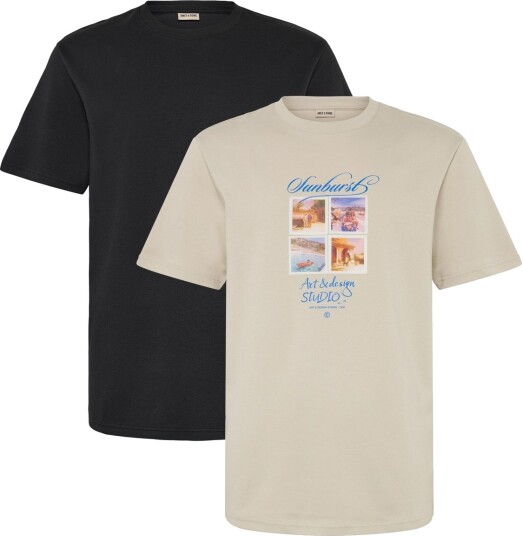 ONLY & SONS Onscaspian Airflex Ss Reg Mix Tee 2 Pack Beige L