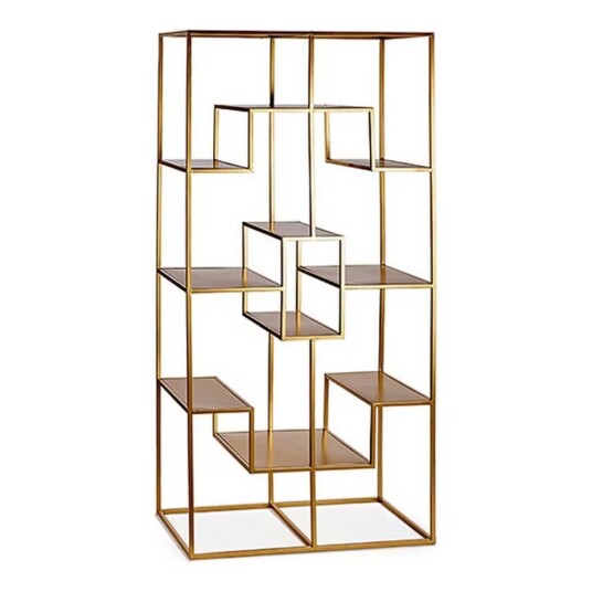 Bokhylla BIG-S3605004 Gyllene Metall 45 x 200 x 100 cm