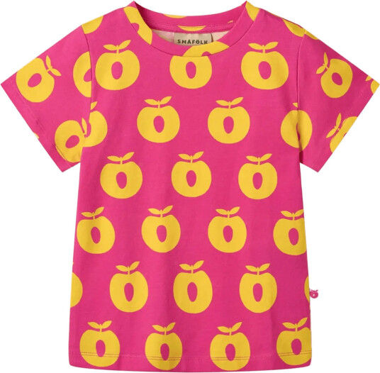 Småfolk T Shirt With Apples Pink 104 110