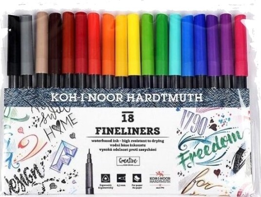 Koh I Noor Fineliner 18 Farger