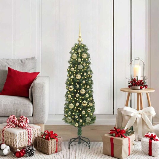  Kunstig juletre med 150 LED grønn 120 cm PVC og stål og plast