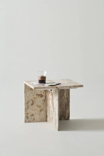 MELETO sidebord 40x45 cm Beige marmor