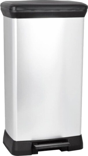 Curver Deco Bin Metalics 240643 Søppelbøtte 50 L B X H X D 390 X 720 X 290 Mm   Sølv/Sort 1 Stk.