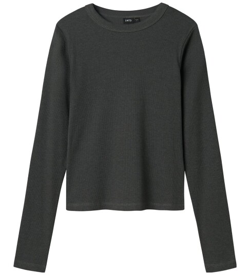 LMTD Nlfhinaja Ls Solid Short S Top Noos Grey 158-164