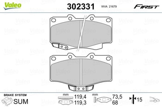 Bremseklosser VALEO 302331