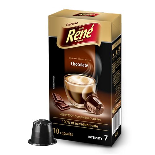 Nespresso Café René Chocolate Coffee til Nespresso. 10 kapsler