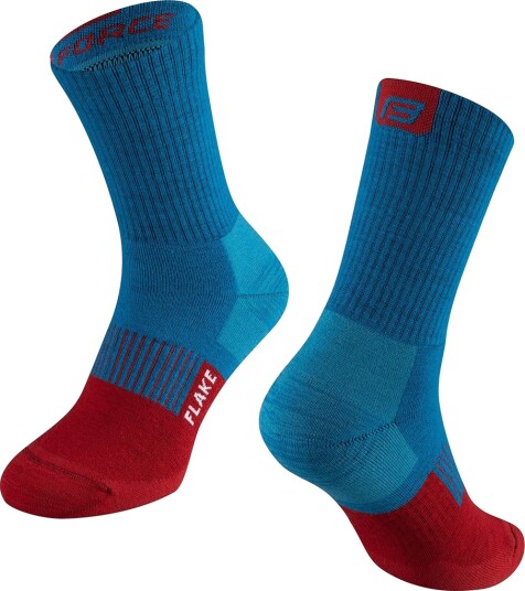 Force Flake Merino Vinterstrømper blå/rød
