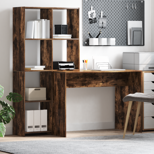  Skrivebord Røkt eik 138.5 x 55 x 143 cm Konstruert tre