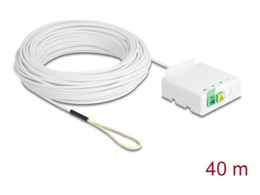 Delock - Fiberoptisk Koblingsboks (Horisontal / Vertikal) - Veggmonterbar Din-Skinnemonterbar - Innendørs Utendørs - 40 M - Hvit - 4 Porter