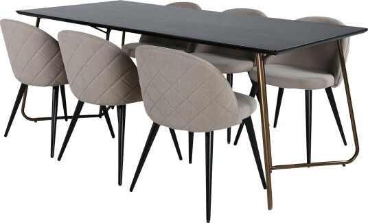 Spisegruppe Venture Home Annika med 6 Valentina Stitcthes Stoler