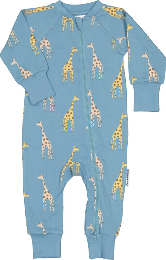 Geggamoja Bamboo Two Way Zip Pyjamas   Blue   62/68