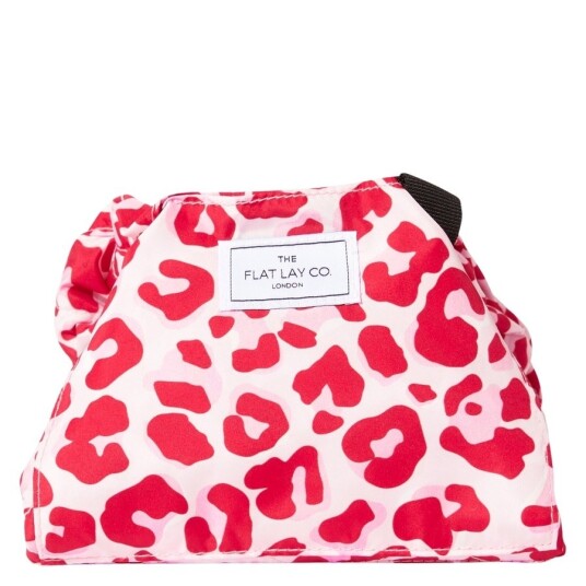 The Flat Lay Co. Drawstring Flat Lay Makeup Bag Pink Leopard Prin The Flat Lay Co. Drawstring Flat Lay Makeup Bag Pink Leopard Prin
