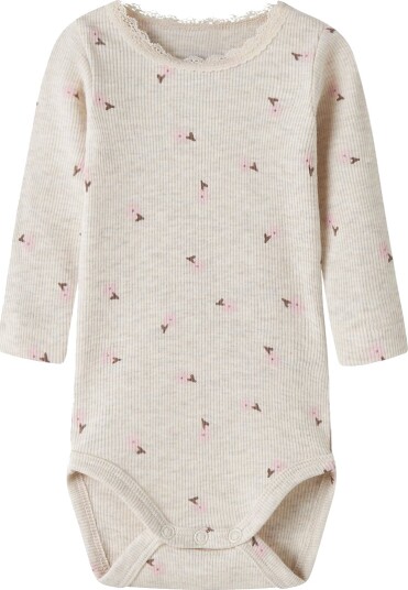 Name It Body I/e Rib NbfLaurel Peyote Melange Name It 1 år (80) Langermet Body Beige Hvit