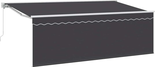 vidaXL Uttrekkbar markise Antrasitt 400 x 200 cm