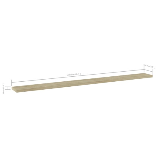 Hylleplater 4 stk sonoma eik 100x10x1,5 cm sponplate Hylleplater 4 stk sonoma eik 100x10x1,5 cm sponplate