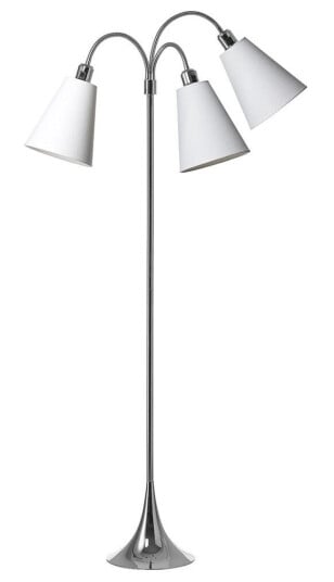 Trafikk Gulvlampe E27 i Krom Med 3 Skjermer i Hvit - Nielsen Light Trafikk Gulvlampe E27 i Krom Med 3 Skjermer i Hvit - Nielsen Light