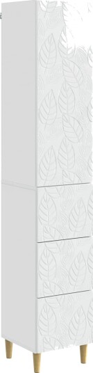 vidaXL Skapsett 2 pcs Høgglans hvit 33 x 34,5 x 90 cm Konstruert tre