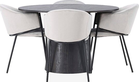 Venture Home Spisegruppe Lanzo med 4 stk stoler Evelina Svart Venture Home Spisegruppe Lanzo med 4 stk stoler Evelina Svart