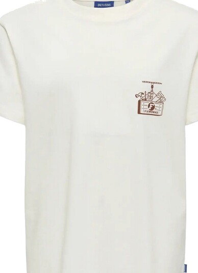 ONLY & SONS Osjalfi Fix Works Ss Reg Tee   CLOUD DANCER   122 128