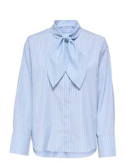 ONLY Onldisako L/S Bow Detail Shirt Wvn Ex Blue S ONLY Onldisako L/S Bow Detail Shirt Wvn Ex Blue S