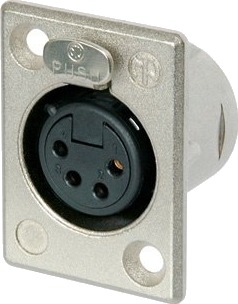 Neutrik Ntr-Nc4fp1 Xlr Sort Sølv Messing Nickel Polyamid Stål Zink-Stål Nickel Ul 94 Hb Iec 61076-2-103 Ip 40 Iec 68-2-20 27 Mm