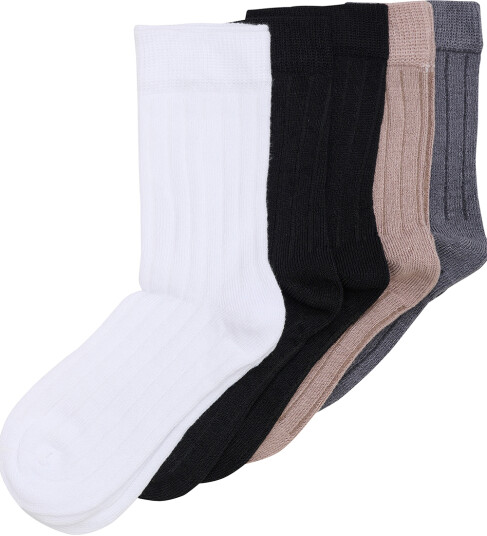 Minymo Black Sokker Ribbe 5-Pakning 23-26