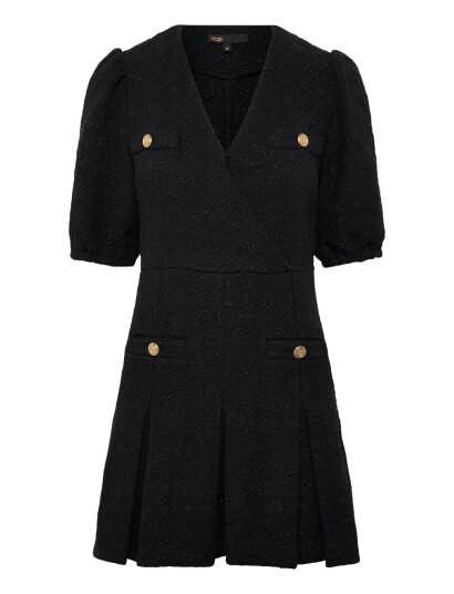 Maje Shiny Tweed Dress   Black   38