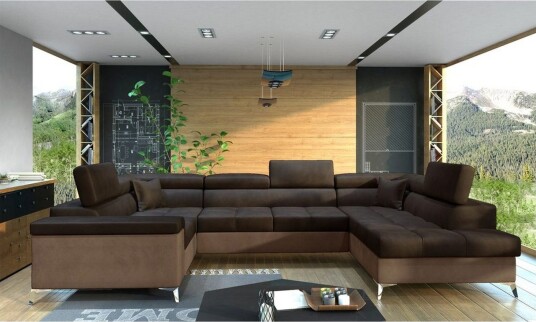 Hjørnesofa Eltap Thiago 342x208x88 cm Monolith 29 Monolith 09 Brun Høyre