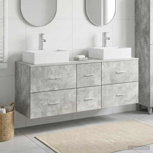 vidaXL Baderomsskapsett 3 stk. Betonggrå 49,5 x 41 x 62,5 cm vidaXL Baderomsskapsett 3 stk. Betonggrå 49,5 x 41 x 62,5 cm
