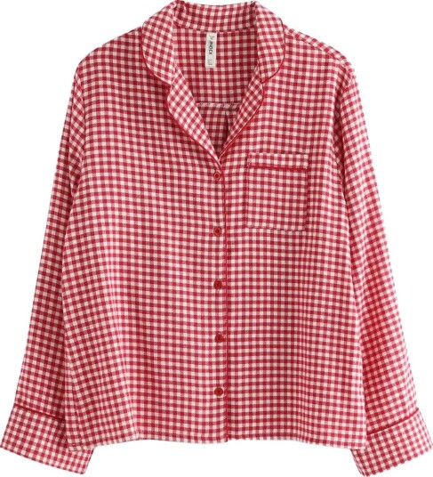 Lindex Pyjama Shirt In Flannel RED S