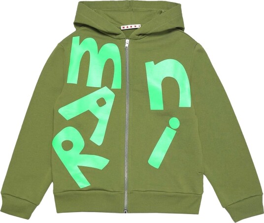 Marni Cardigan Khaki/Neongrønn Marni 6 år 116 Cardigan