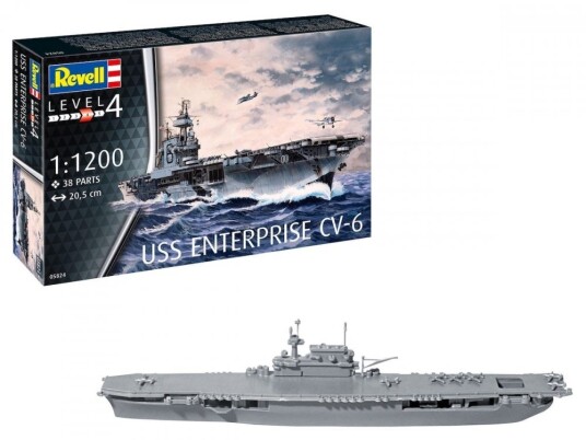 Revell 1/1200 Modellskip USS Enterprise CV-6 Plastbyggesett
