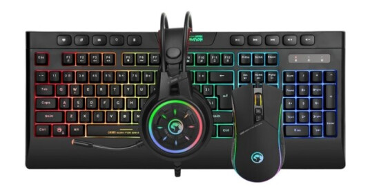 Marvo Cm305, Usb, Membrannøkkelbryter, Qwerty, Rgb Led, Sort, Mus Inkludert Marvo Cm305, Usb, Membrannøkkelbryter, Qwerty, Rgb Led, Sort, Mus Inkludert