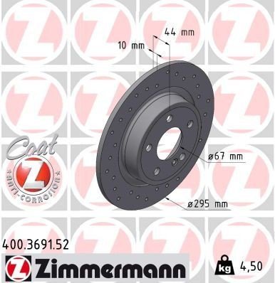 Bremseskive ZIMMERMANN 400.3691.52