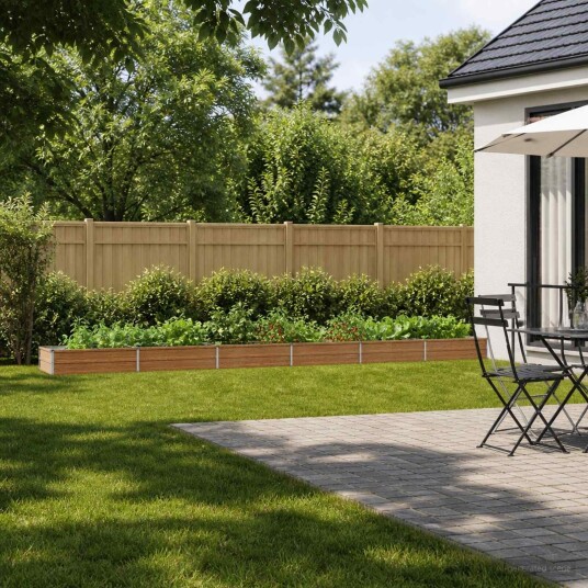 vidaXL Hevet Hagebed Treet Brown 600 x 80 x 24 cm kaldvalset stål