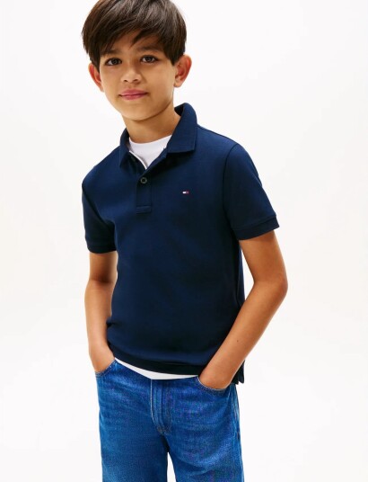Tommy Hilfiger Interlock Rwb Polo Ss Navy 176
