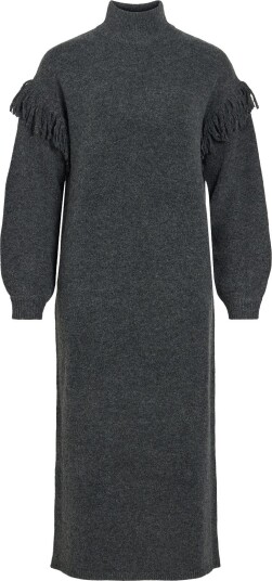Vila Viadeli Highneck L/S Detail Knit Dress DARK GREY MELANGE XS Vila Viadeli Highneck L/S Detail Knit Dress DARK GREY MELANGE XS